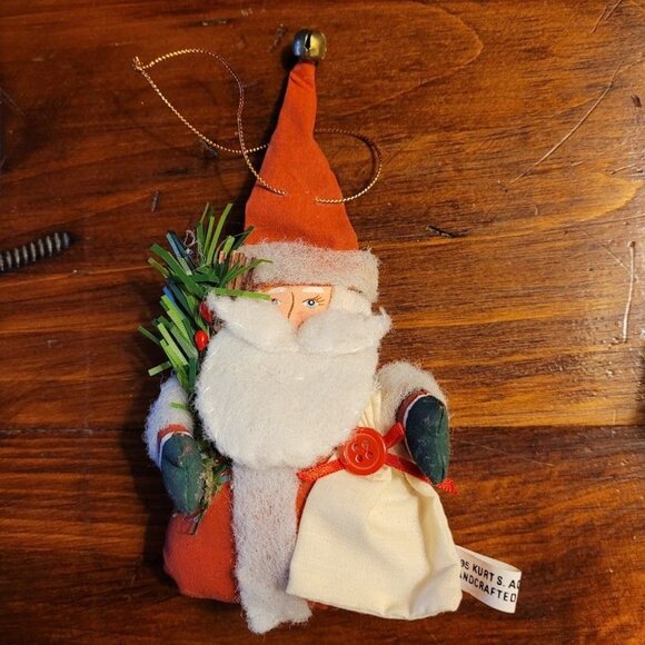 Vintage 90s Kurt S. Adler Santa & Mouse Christmas Ornaments Handcrafted Collect - Picture 3 of 10